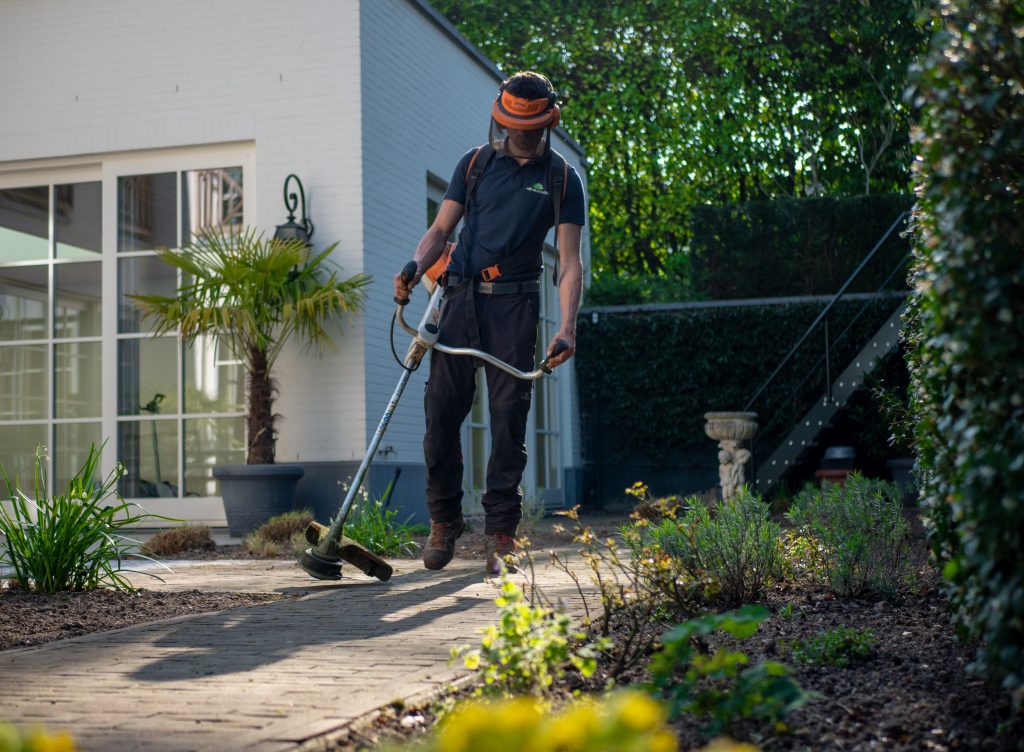 Man working in the yard